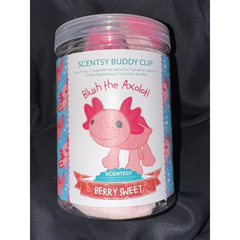 New Scentsy Buddy Clip Blush The Axolotl Scented Berry Sweet Authentic Kids Pink